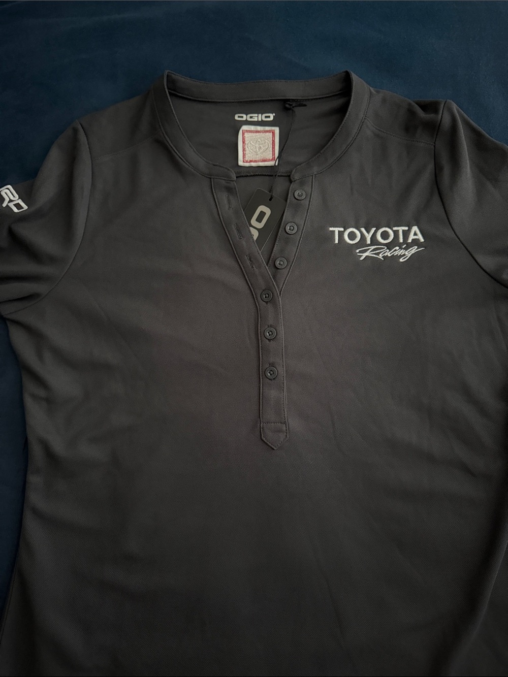 OGIO Gray Toyota Racing Long Sleeve Henley for Women